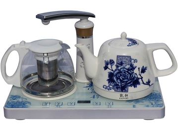 凯轩自动上水器电热水壶陶瓷加水抽水器烧水壶套装电茶壶茶器